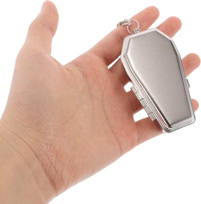 علبة سجائر متنقلة من الصفيح المطلي مع غطاء لسلسلة المفاتيح، إكسسوار للتدخين أثناء السفر والتخييم - Image 3